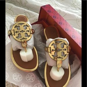 Tory Burch Miller-Mirror Metallic Sandals
